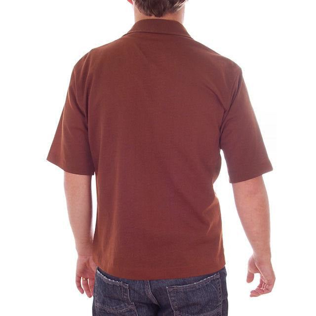 Vintage Mens Brown Two Tone Poly Shirt Rat Pack 1970s M Men's Vintage,New Arrivals,On Sale The Best Vintage Clothing