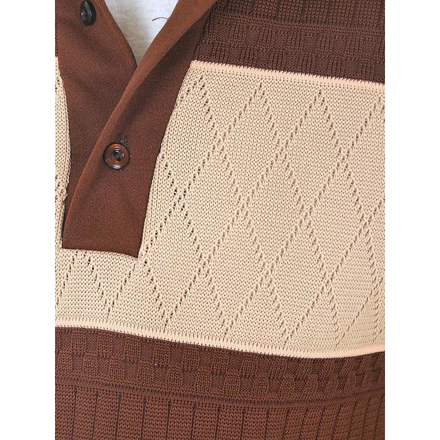 Vintage Mens Brown Two Tone Poly Shirt Rat Pack 1970s M Men's Vintage,New Arrivals,On Sale The Best Vintage Clothing