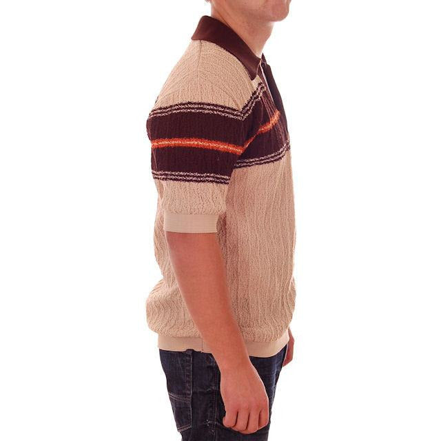 Mens Vintage Super 70s Rat Pack Shirt Browns Textured Poly M Men's Vintage,New Arrivals The Best Vintage Clothing