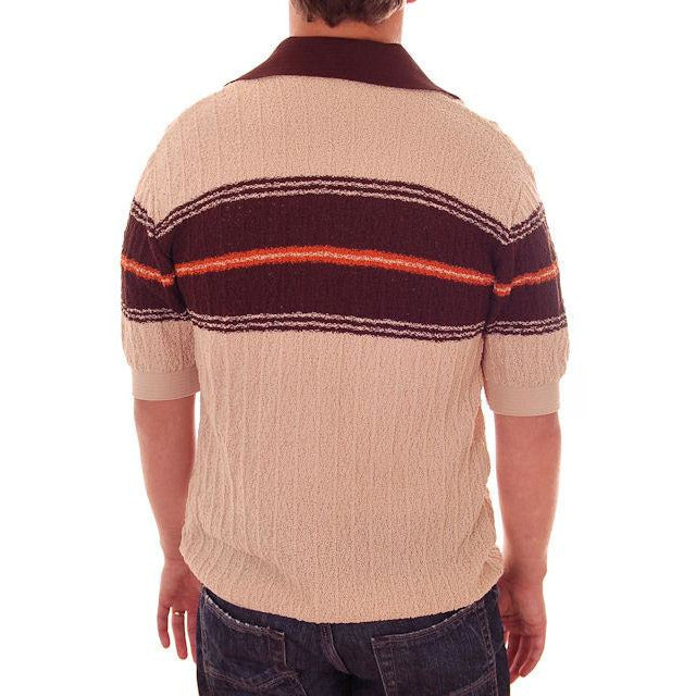 Mens Vintage Super 70s Rat Pack Shirt Browns Textured Poly M Men's Vintage,New Arrivals The Best Vintage Clothing