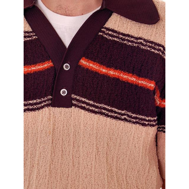 Mens Vintage Super 70s Rat Pack Shirt Browns Textured Poly M Men's Vintage,New Arrivals The Best Vintage Clothing