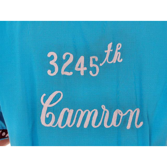 Vintage Mens Rayon Bowling Shirt Turquoise 3245th Camron Large Men's Vintage,New Arrivals The Best Vintage Clothing