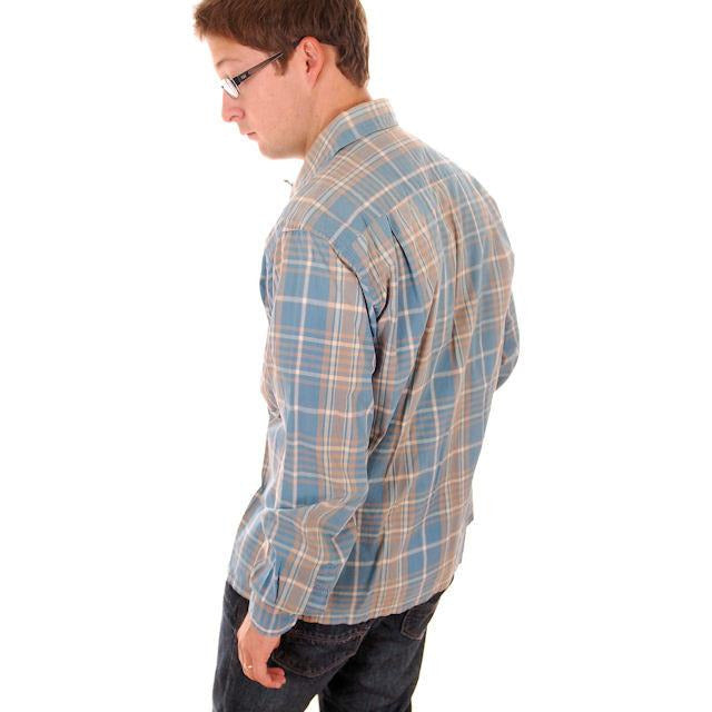 Vintage Mens Shadow Plaid Shirt 100% Cotton Pennleigh 1950s Med Men's Vintage,On Sale The Best Vintage Clothing