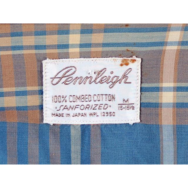 Vintage Mens Shadow Plaid Shirt 100% Cotton Pennleigh 1950s Med Men's Vintage,On Sale The Best Vintage Clothing