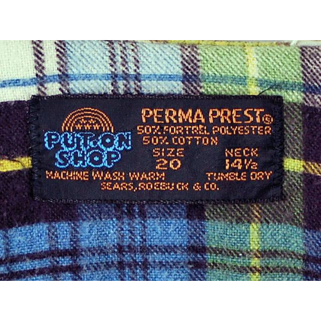 Vintage Mens Flannel Shirt w/Rib Knit Waistband 1970s Small Men's Vintage The Best Vintage Clothing