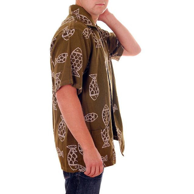 Vintage Mens Ricky Style Shirt 1950s Fish Print Med Men's Vintage,New Arrivals The Best Vintage Clothing