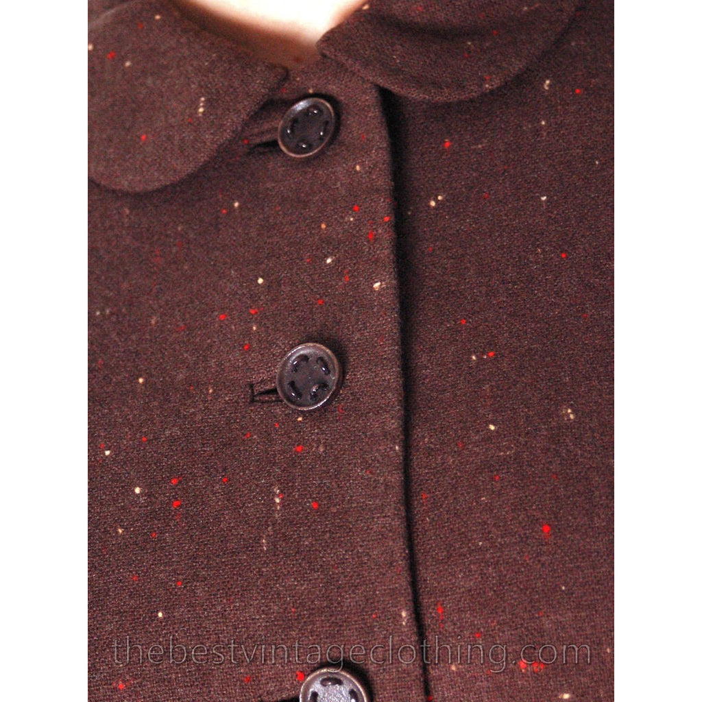 VTG Brown Wool Flecked Suit Womens 1950s Urban Suburban Sweet Fit 36-24-44 S suit The Best Vintage Clothing