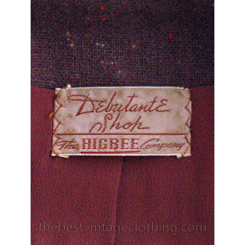 VTG Brown Wool Flecked Suit Womens 1950s Urban Suburban Sweet Fit 36-24-44 S suit The Best Vintage Clothing