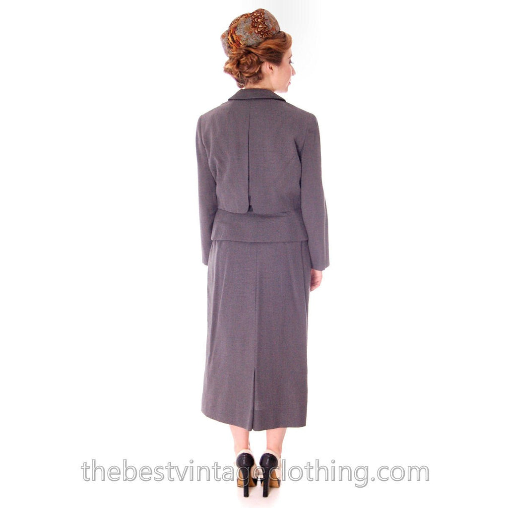 Jablow Suit Vintage 1950s Gray Womens Day Suit Damaged Costume 40-27-41 The Best Vintage Clothing