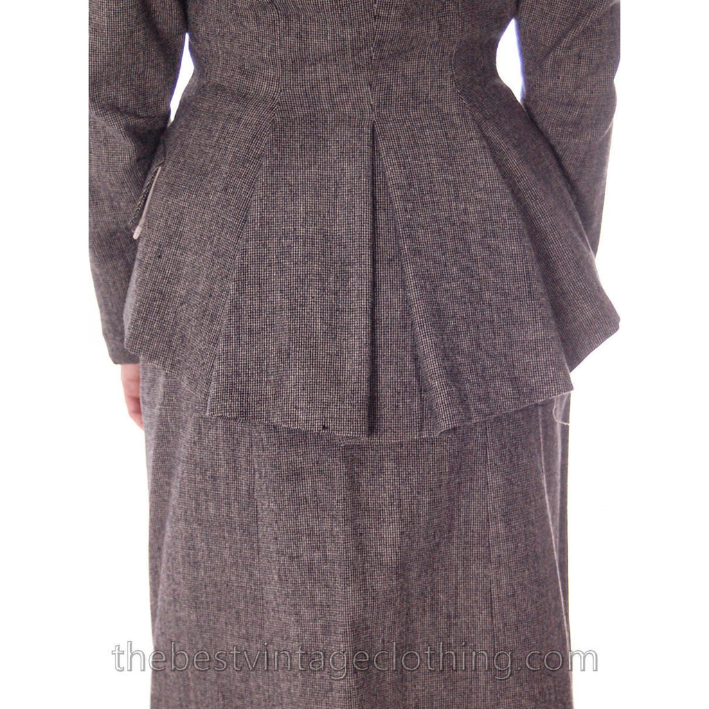 NOS Vintage Suit 1940s Womens Black & White Tweed 32-24-35 Hot Style suit The Best Vintage Clothing