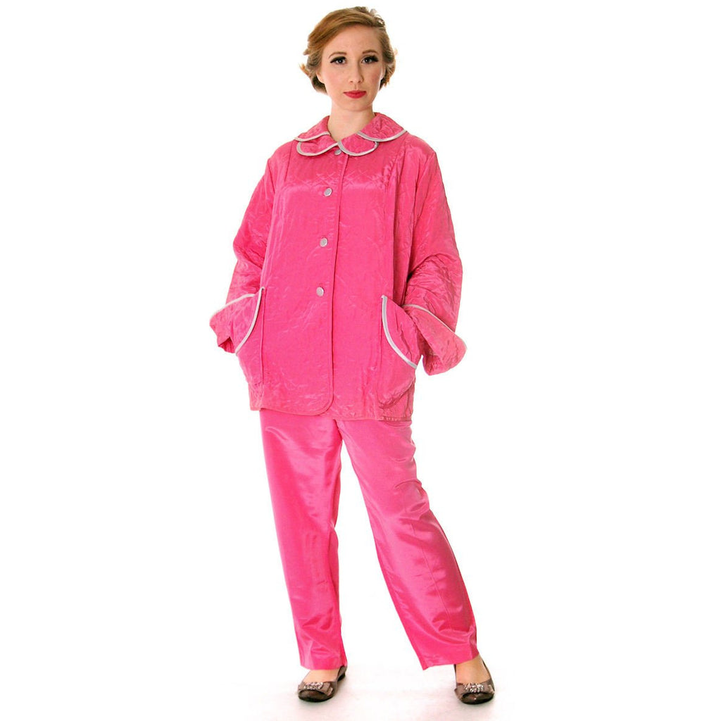 Vintage I Love Lucy Pajamas Womens Fuchsia Lyn Delle 1950s 46-28-40 US Size 6 Lyn Delle The Best Vintage Clothing