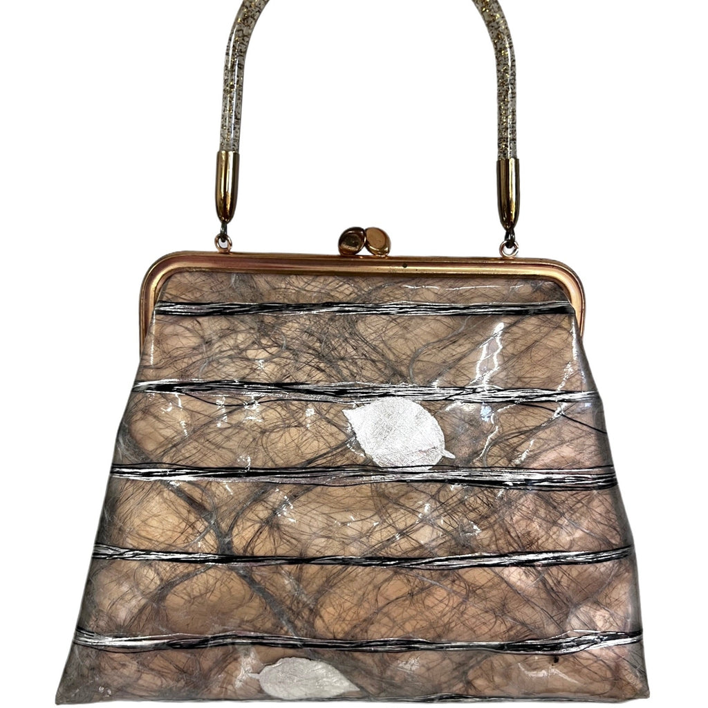 Vintage Sheer Plastic Handbag 1950s Lucite Confetti Handle Handbags,New Arrivals The Best Vintage Clothing
