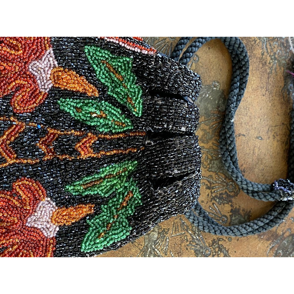 Antique 1920s Beaded Bag Made in France Colorful Floral Deco Evening Purse The Best Vintage Clothing