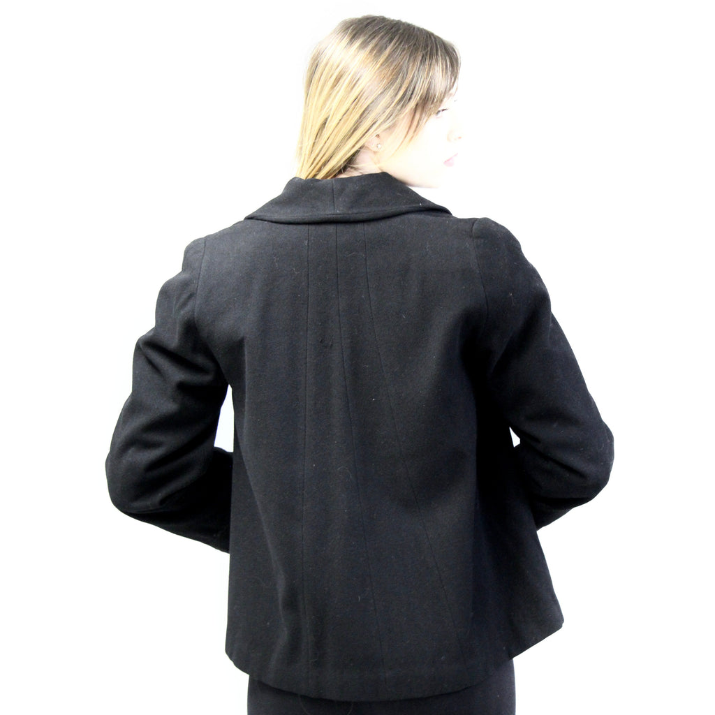 Little Black Wool Vintage Swing Jacket Coat 1940s 1950s S/M Short coat The Best Vintage Clothing