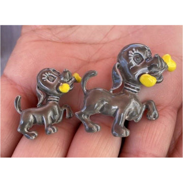 Vintage Scatter Pins Enameled Dogs With A Bone 1950S On Sale The Best Vintage Clothing