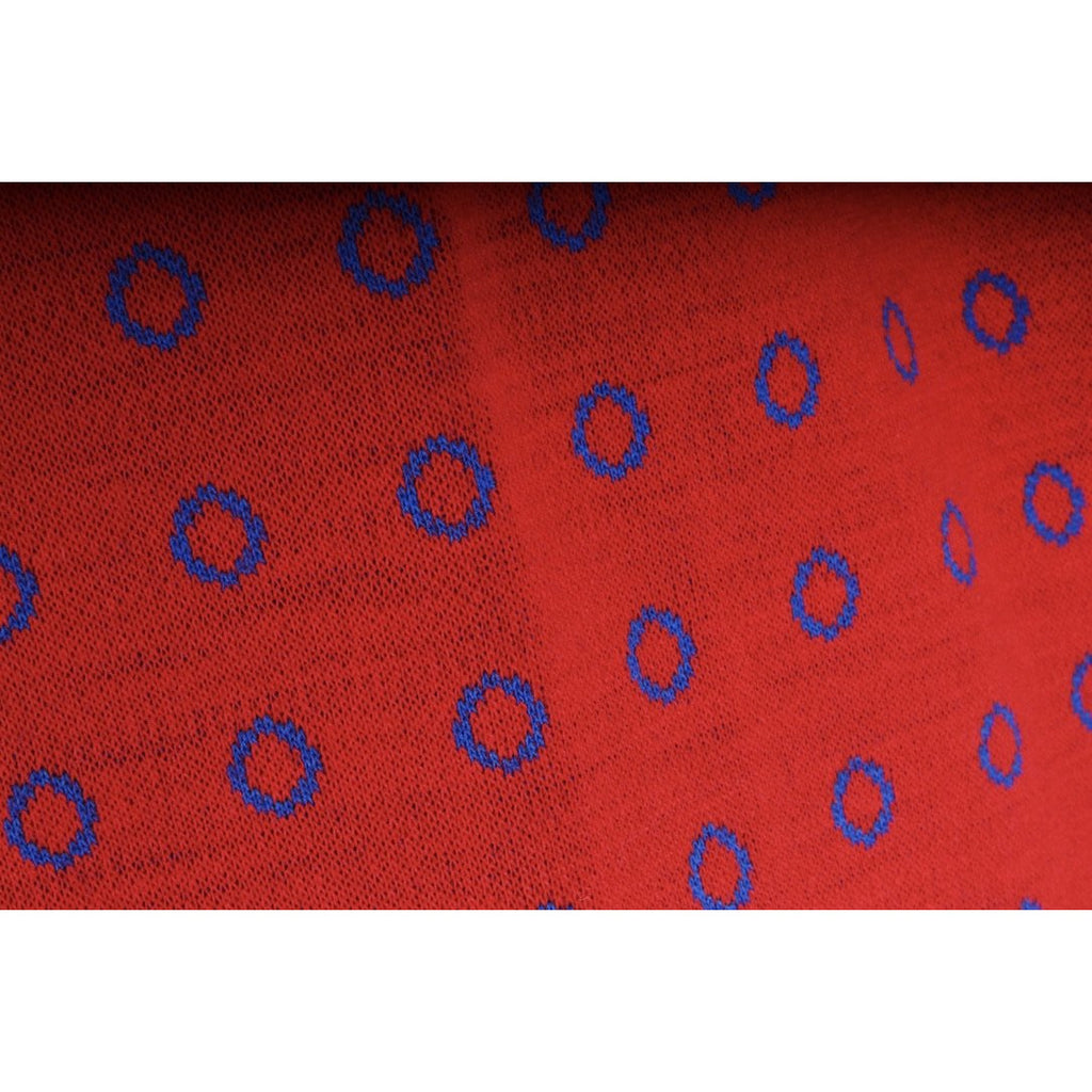 1960s Vintage Vuokko Wool Knit Maxi Skirt Red Blue Circle Print Sz 34 marimekko The Best Vintage Clothing