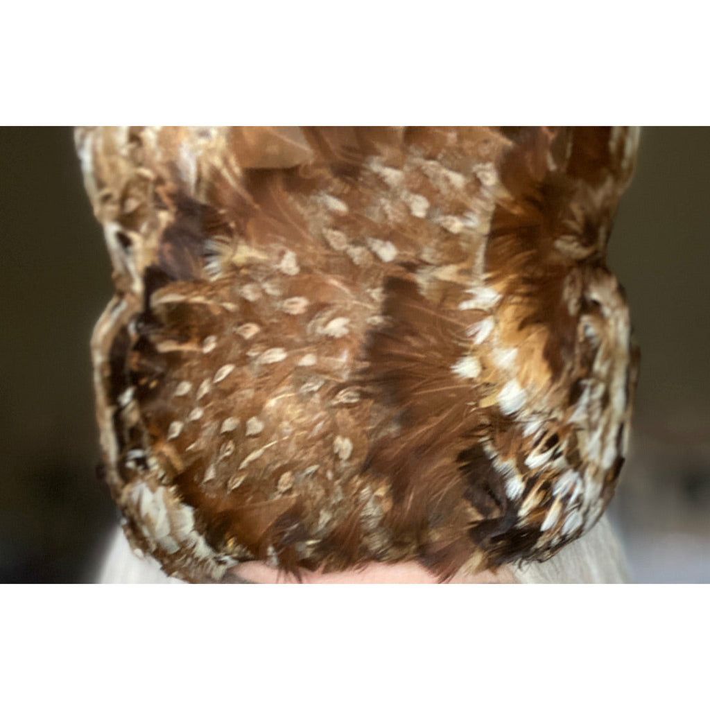 Vintage Ladies Pheasant Feather Hat Toque 1950s Browns & Whites Hats The Best Vintage Clothing