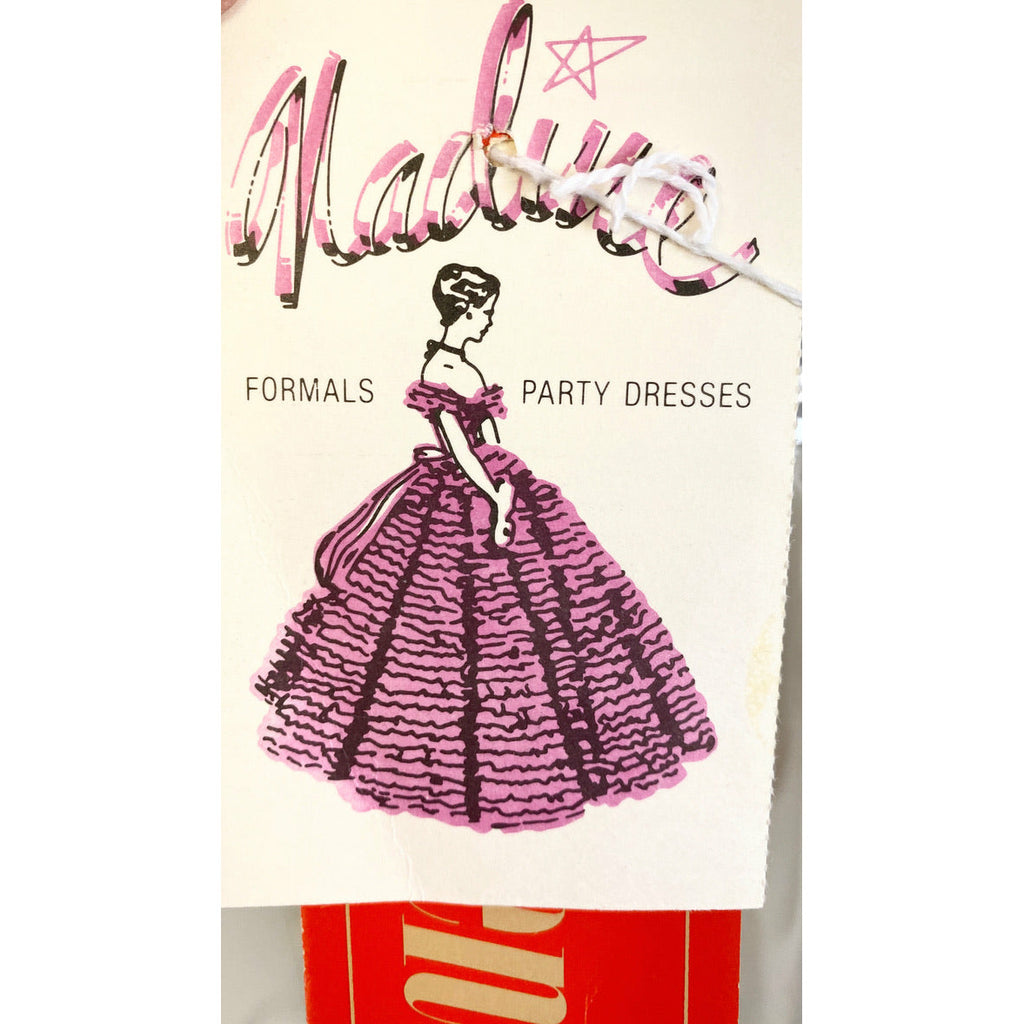 Vtg Nadine 70s Prom Queen Strapless Metallic Silver/White NWT S Maxi Elegant The Best Vintage Clothing