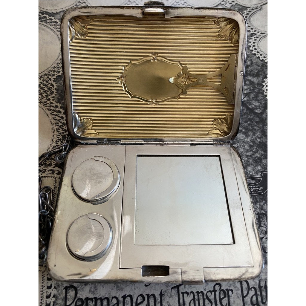 Art Deco EJB CO. Sterling Silver/ 18K YG Compact Purse/Cigarette Case New Arrivals The Best Vintage Clothing