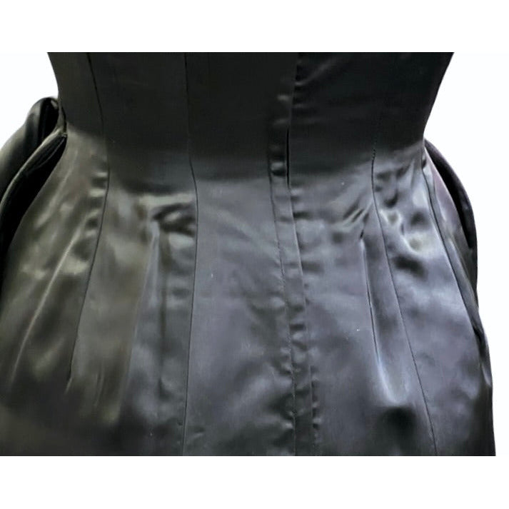 VTG GiGi Young Wiggle Dress LBD 1950s MCM Black Rayon Satin Small Cocktail Evening dresses GiGi Young