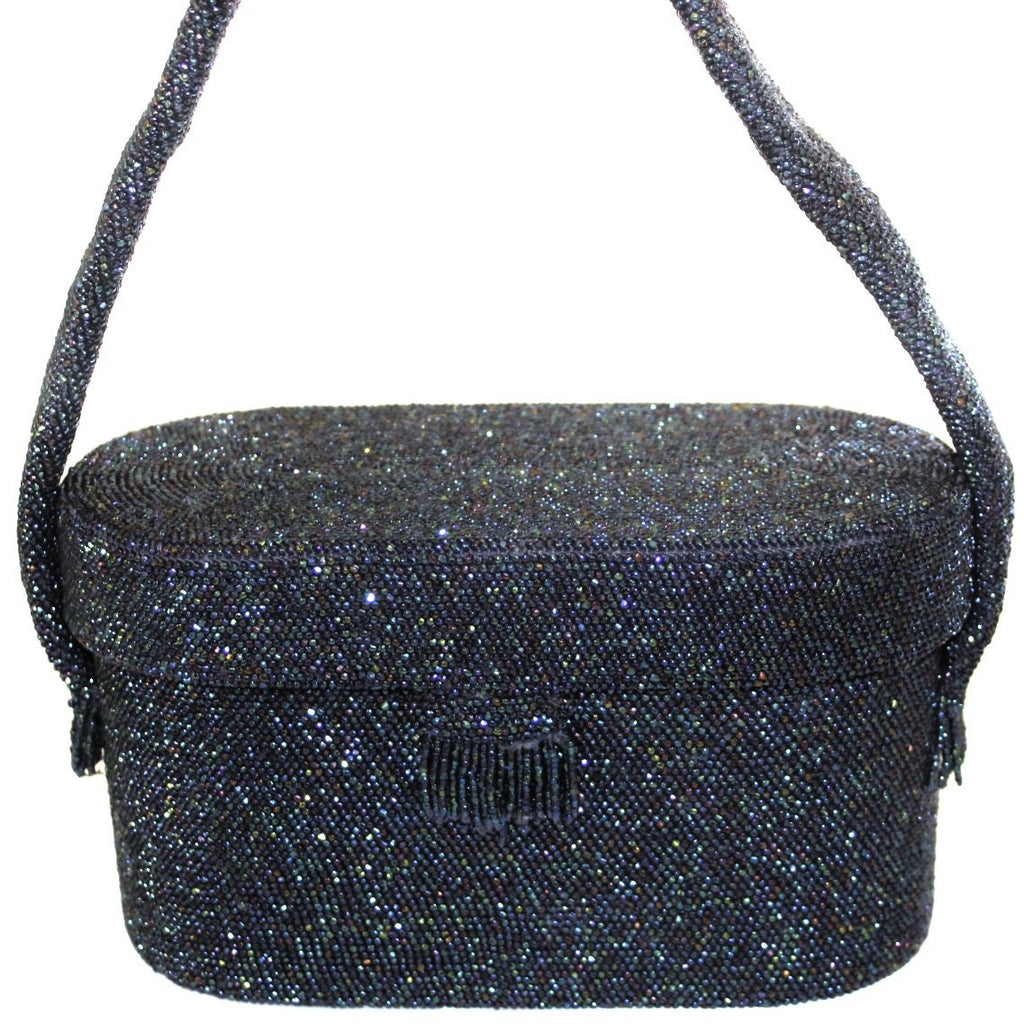 Vintage Box Purse Midnight Blue Carnival Bead Cocktail Bag 1940S Handbags The Best Vintage Clothing