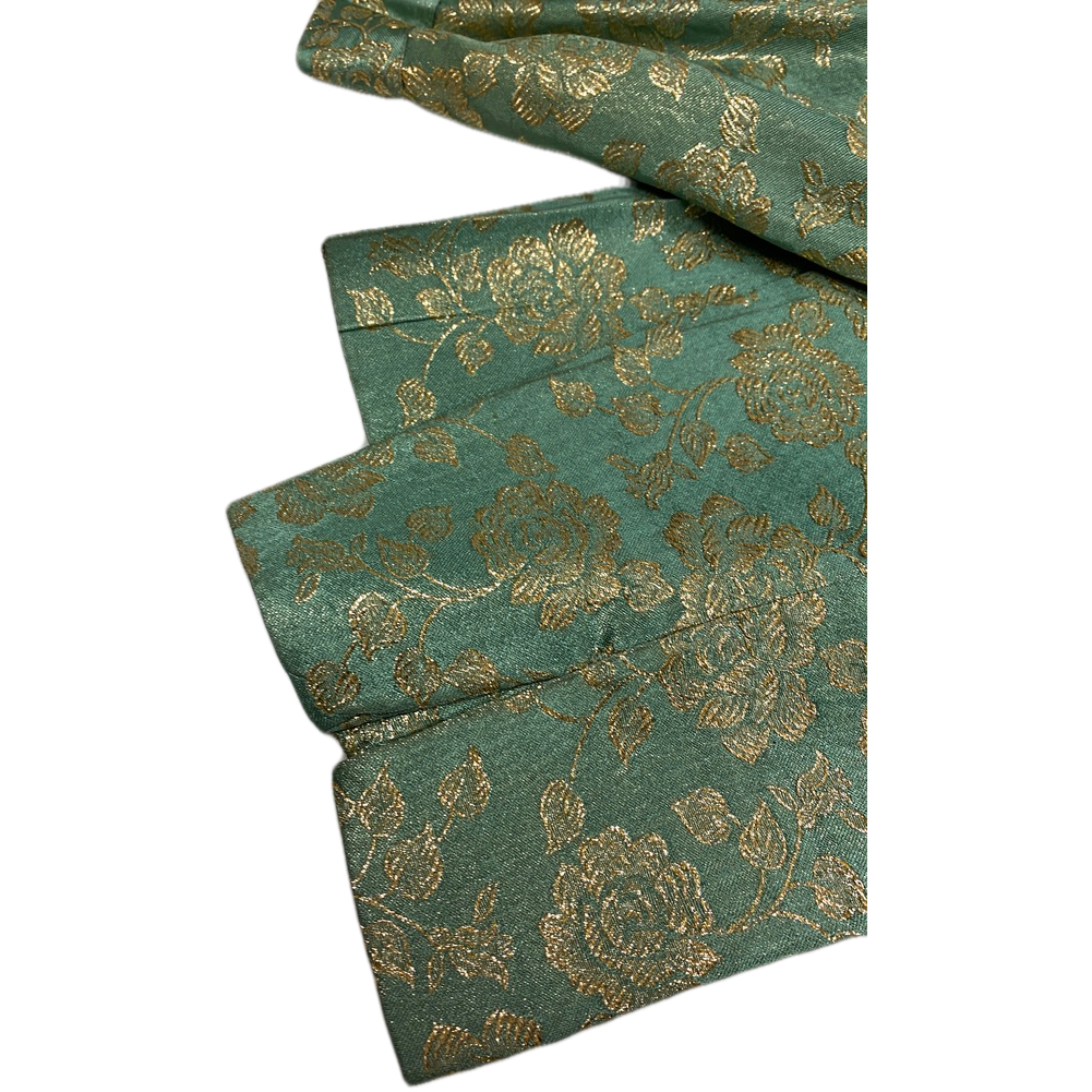 60's FLOBERT Rockabilly Lounge Set Long Robe/Cigarette Pants Green Gold Brocade New Arrivals The Best Vintage Clothing