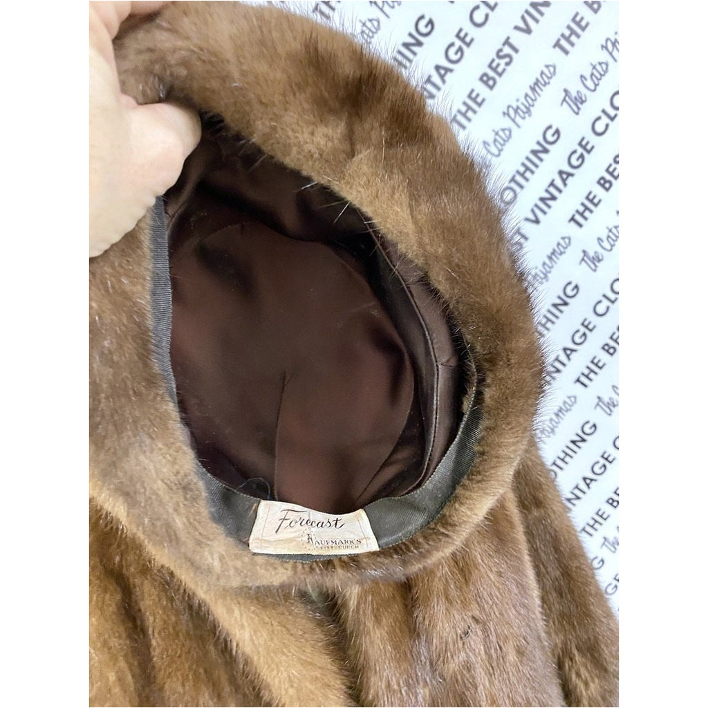 VTG Pierre Cardon Saga Mink Fur Coat + Matching Hat Womens M/L/XL Gorgeous Mid Calf 1950s coat The Best Vintage Clothing