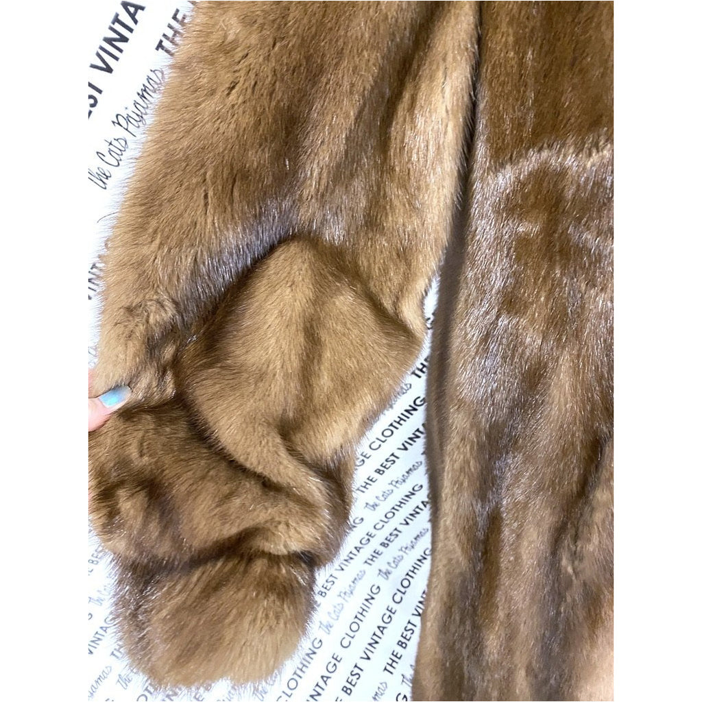 VTG Pierre Cardon Saga Mink Fur Coat + Matching Hat Womens M/L/XL Gorgeous Mid Calf 1950s coat The Best Vintage Clothing
