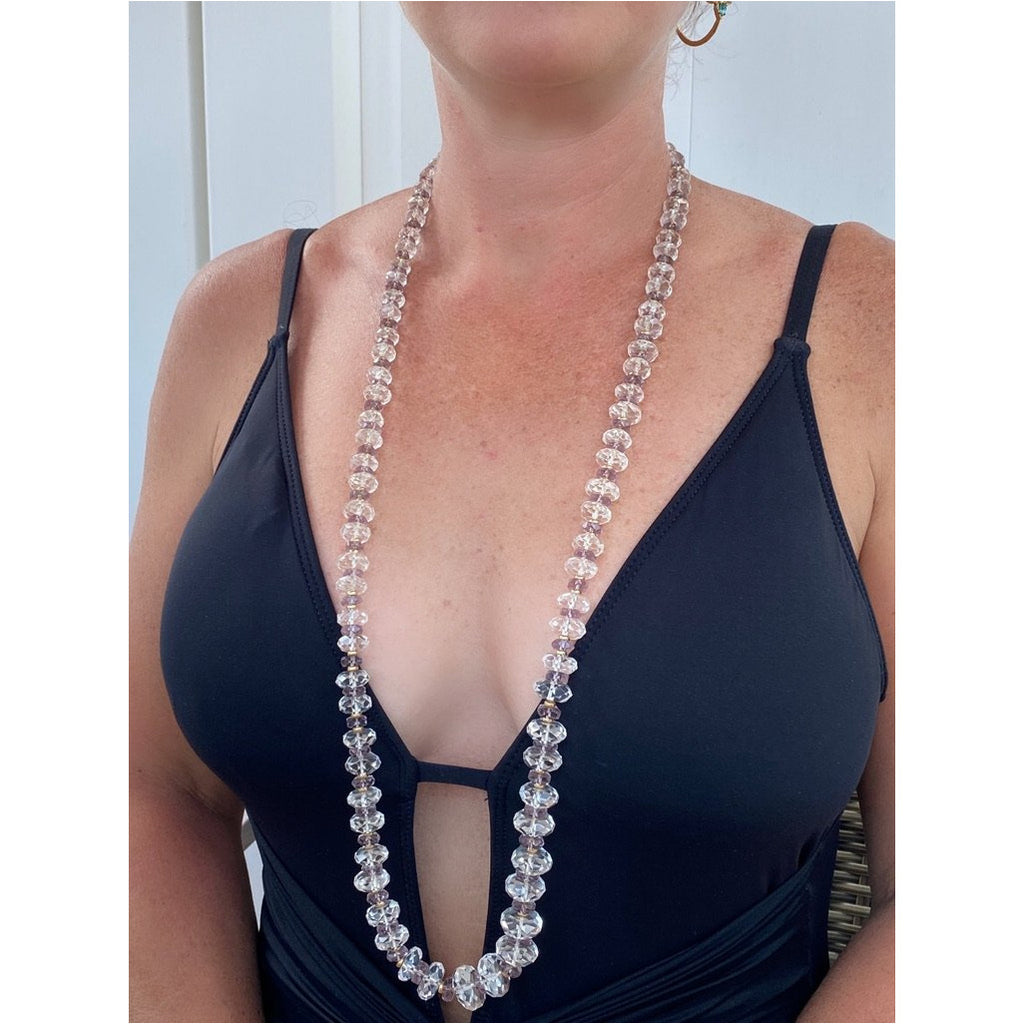 Vintage Estate Jewelry Necklace Rock Crystal Amethyst Beads 14K Jewelry The Best Vintage Clothing