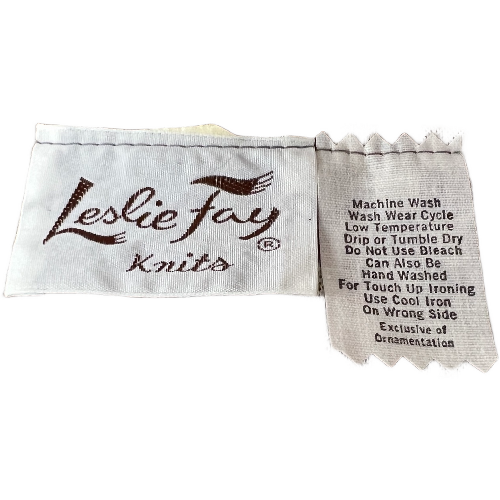 Leslie Fay Knit Mod 1970s Vintage Shirt Dress Tan/White Check Polyester Large NWT The Best Vintage Clothing