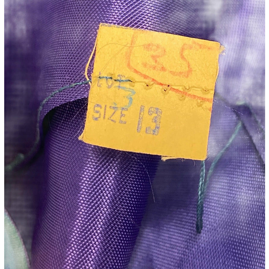 VTG Dress 50s Sheer Nylon Overlay Full Skirt Day/Party Blue Floral S Wide Waist Dresses The Best Vintage Clothing