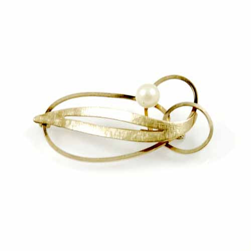 Vintage Van Dell 12K Gold Filled Abstract Brooch w/Pearl 1940S - The Best Vintage Clothing
 - 1