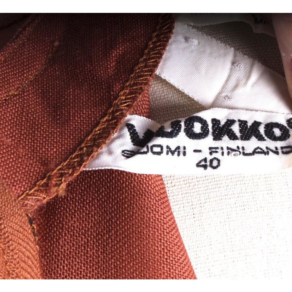 Vintage 1970s Vuokko Designer Iconic Tent Dress Black Cinnamon Stripes 40 M marimekko The Best Vintage Clothing