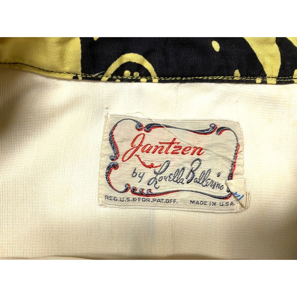 VTG Louella Ballerino 1940s Swimsuit 2 PC RARE Bates Fabric Undersea Yellow New Arrivals The Best Vintage Clothing