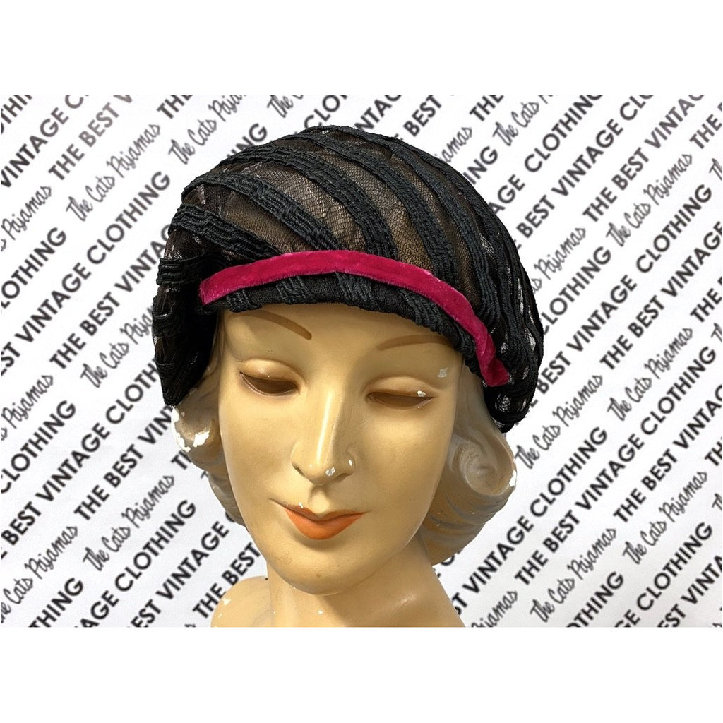 Lilly Dache Boutique Horsehair Straw Modified Cloche Hat 1930s/40s RARE Hats The Best Vintage Clothing