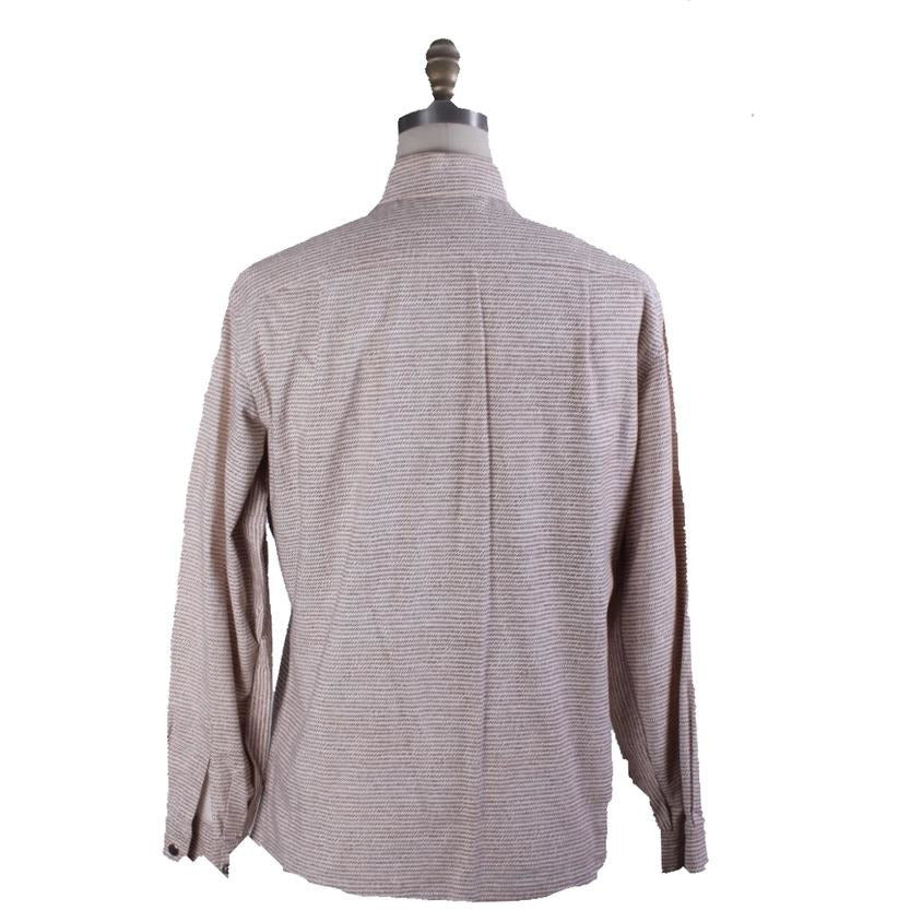 Vintage Vuokko Finnish Designer Shirt Brown & White Dash Stripes Sz 34 Late 1960s marimekko The Best Vintage Clothing