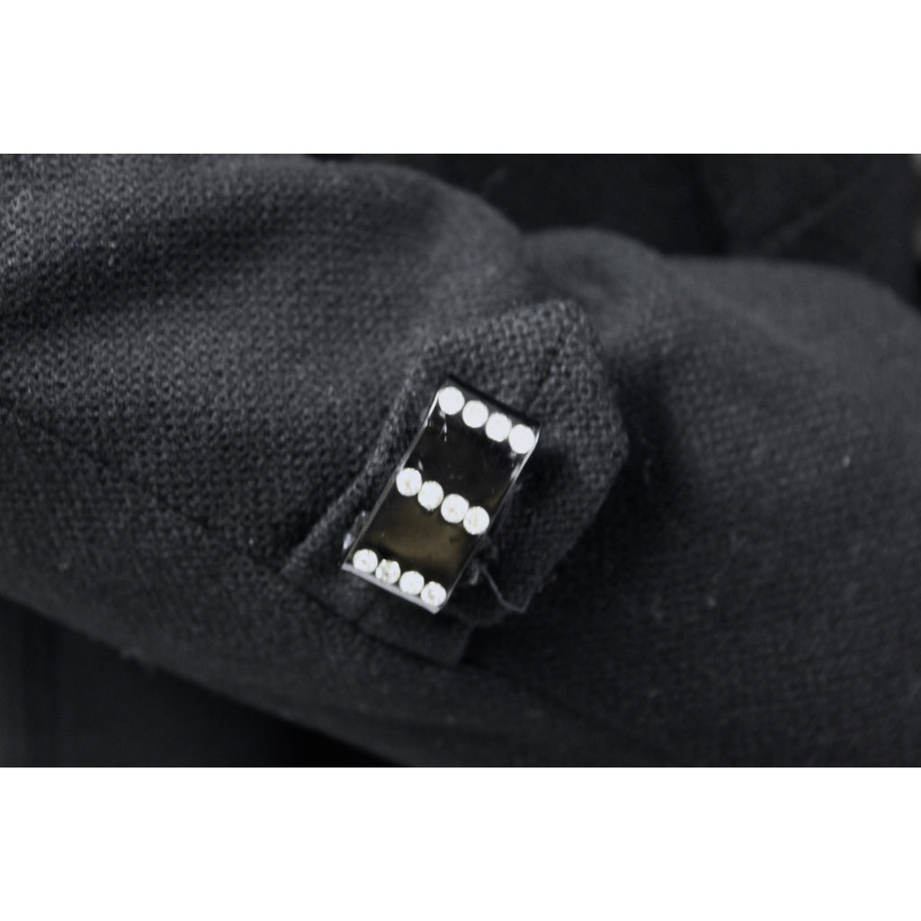 Womens Black Wool Swing Coat 1940s 1950s M-L Fab Bakelite Ornaments Morris coat The Best Vintage Clothing