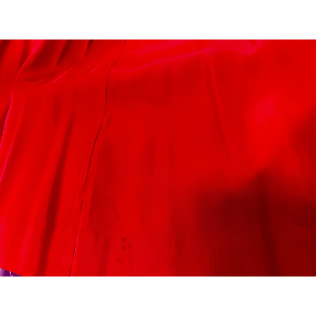 Vintage MCM Red Rayon Satin Party Dress Gay Gibson 1950s 35-28-Free Women's Gay Gibson