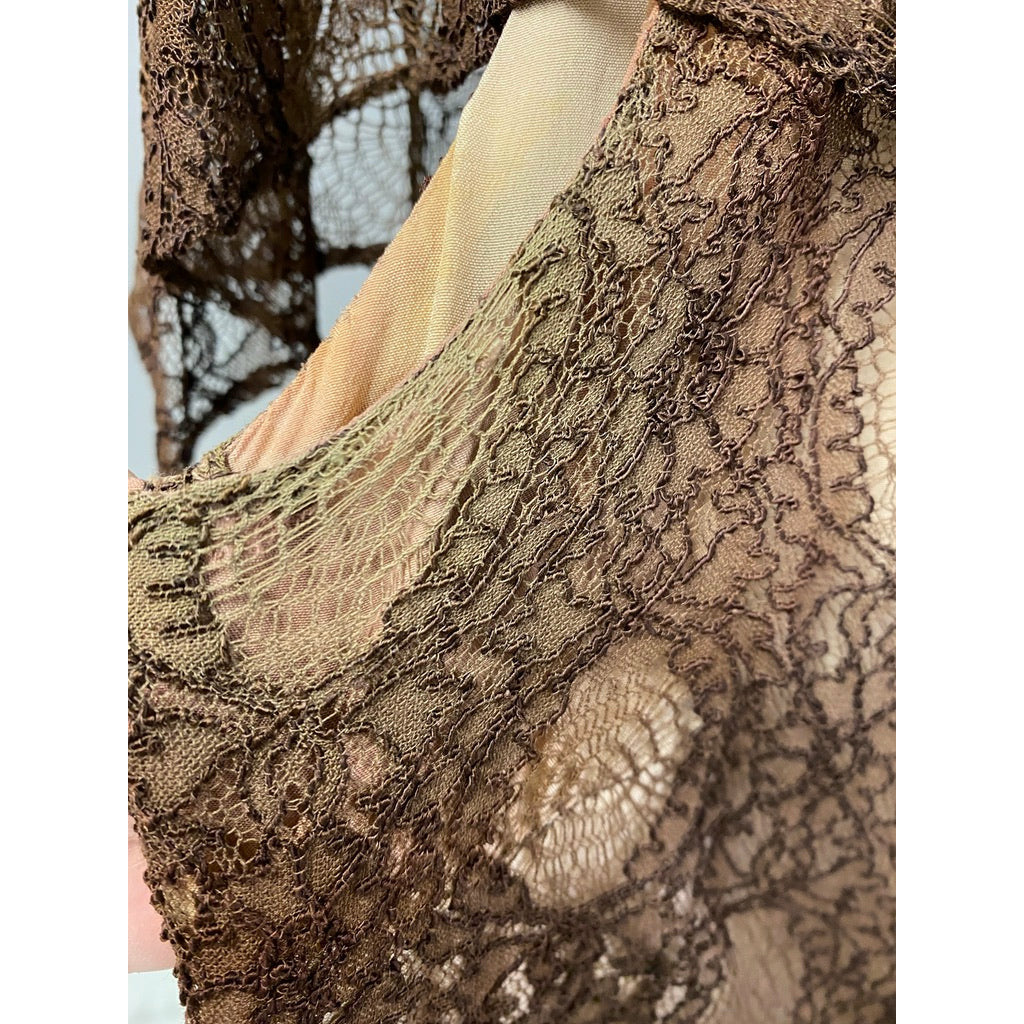 Vintage 1930s 2 PC Gown Dress Long Brown Rayon Crepe Matching Jacket Small Women's,New Arrivals The Best Vintage Clothing