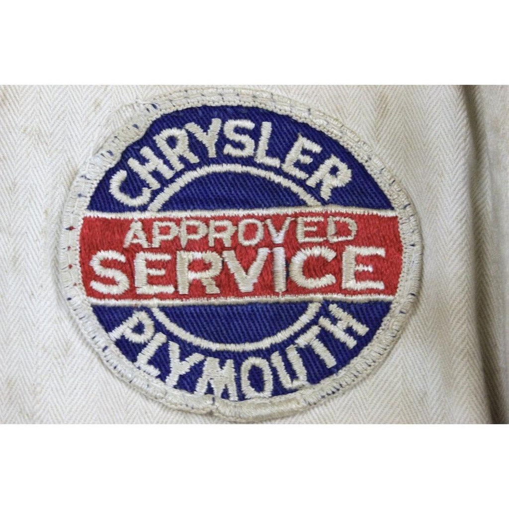 Vtg 40’s Chrysler Auto Mechanic Shop Coat Sz 38 Sanforized Cowden Herringbone Men's Vintage The Best Vintage Clothing