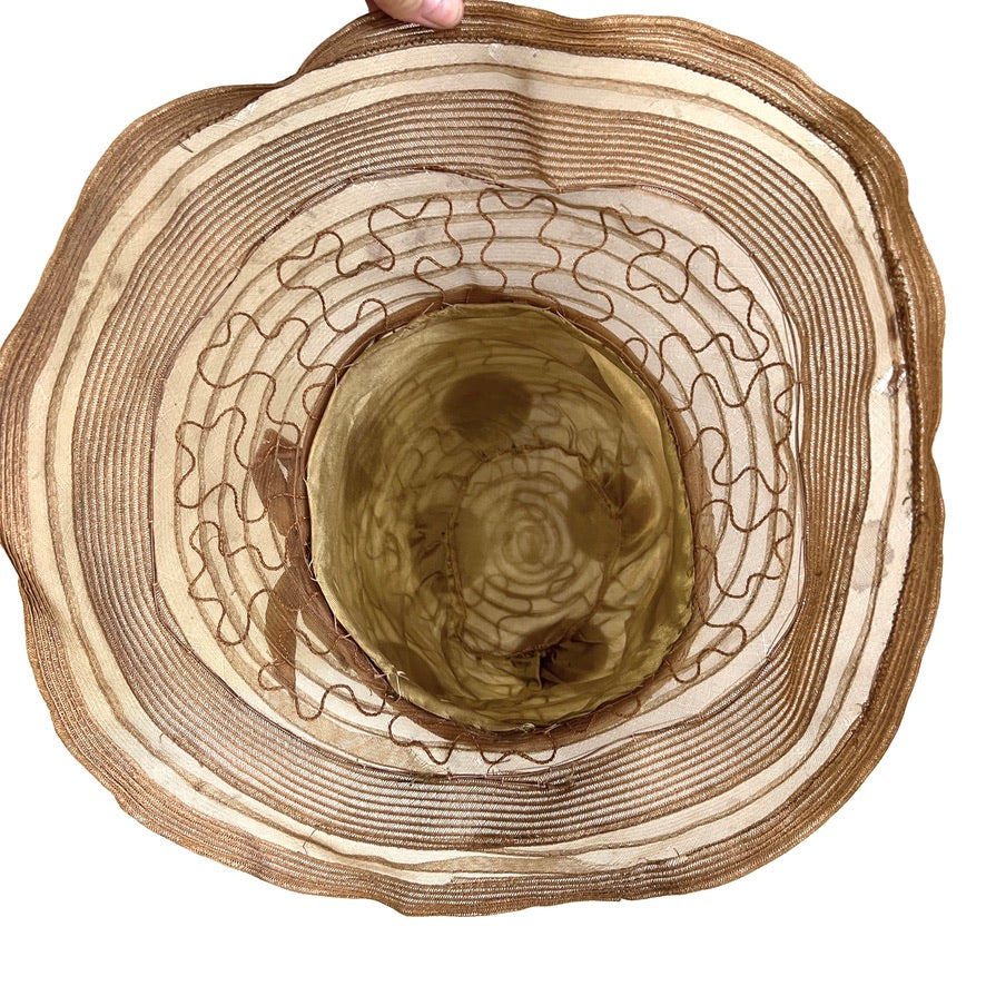 Antique Womens Cloche Hat 920s Taupe Horsehair Wide Brim M Flapper Garden Party Hats The Best Vintage Clothing