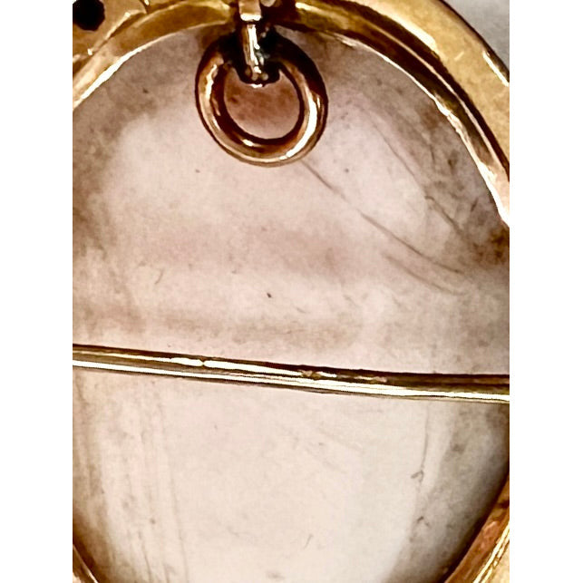 Victorian Shell Cameo Brooch/Pendant Womens Head Profile In 10K Gold Frame Jewelry The Best Vintage Clothing