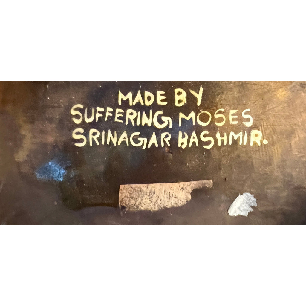 Vintage Hand Painted Gilt Polychrome Lacquer Boat Shaped Bowl Suffering Moses Cart2cart The Best Vintage Clothing