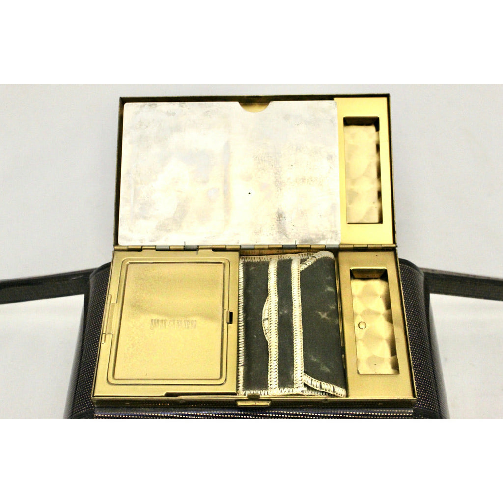 VTG Wilardy Periwinkle Iridescent Lucite Bag With Compact In Lid 1940s Box Purse New Arrivals The Best Vintage Clothing