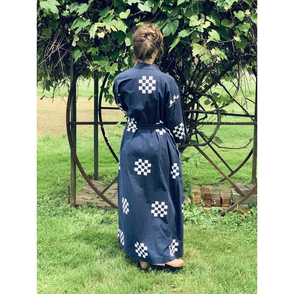 VTG Marimekko ”Pivo” by Katsuji Wakisaka 1975 BLACK/ White Cotton Kaftan Maxi S marimekko The Best Vintage Clothing