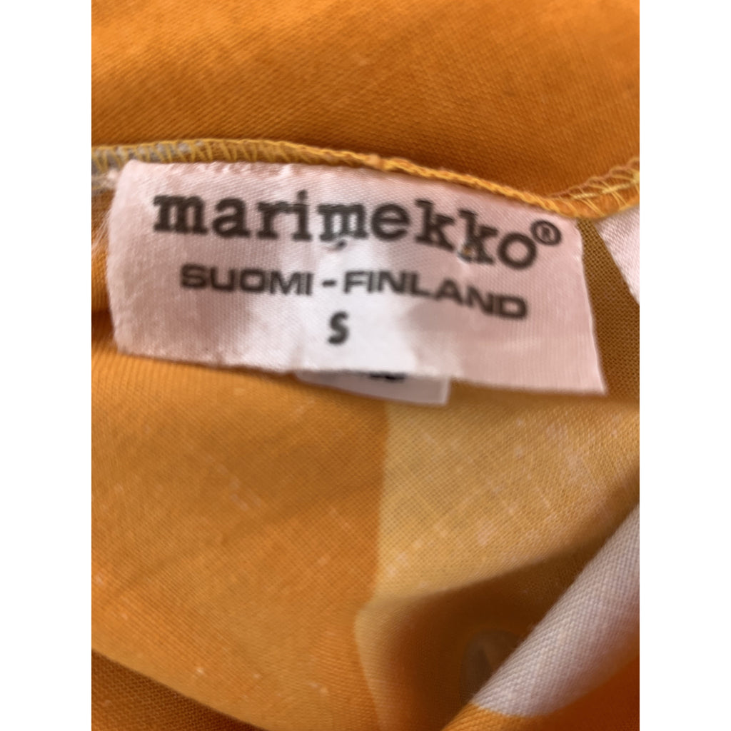 Vintage Marimekko Gown ”Mutka” Pentti Rinta 1975 O/S Cotton Gold Purple Dot Sack Dress marimekko The Best Vintage Clothing