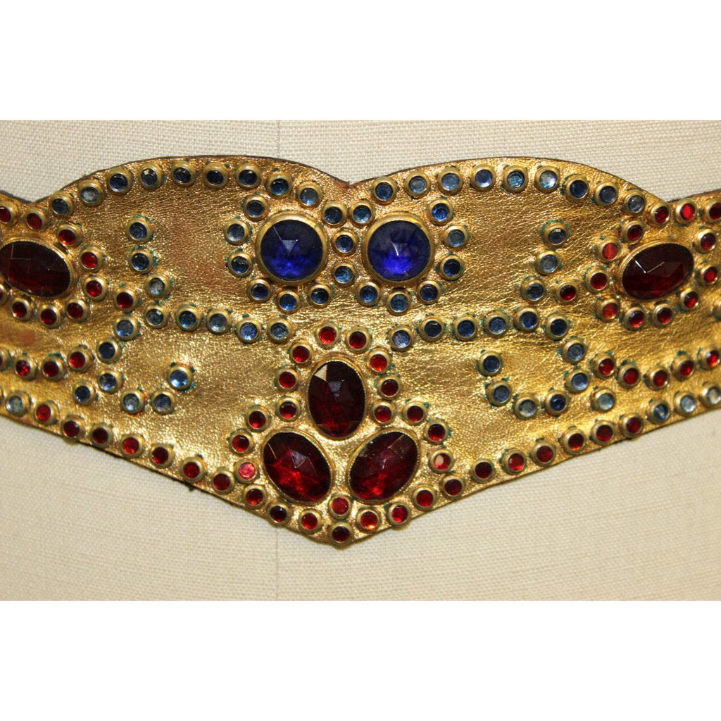 Vintage Studded Belt 1940s Jeweled Wonder Woman-ish French Fashion Sz 28/M Accessories,Women's The Best Vintage Clothing
