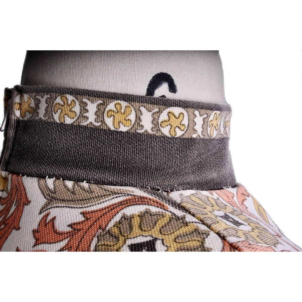 VTG Mod Top retro 1970's Nylon Stretch Orange Gold Brown Women M Astronauts Wives New Arrivals The Best Vintage Clothing