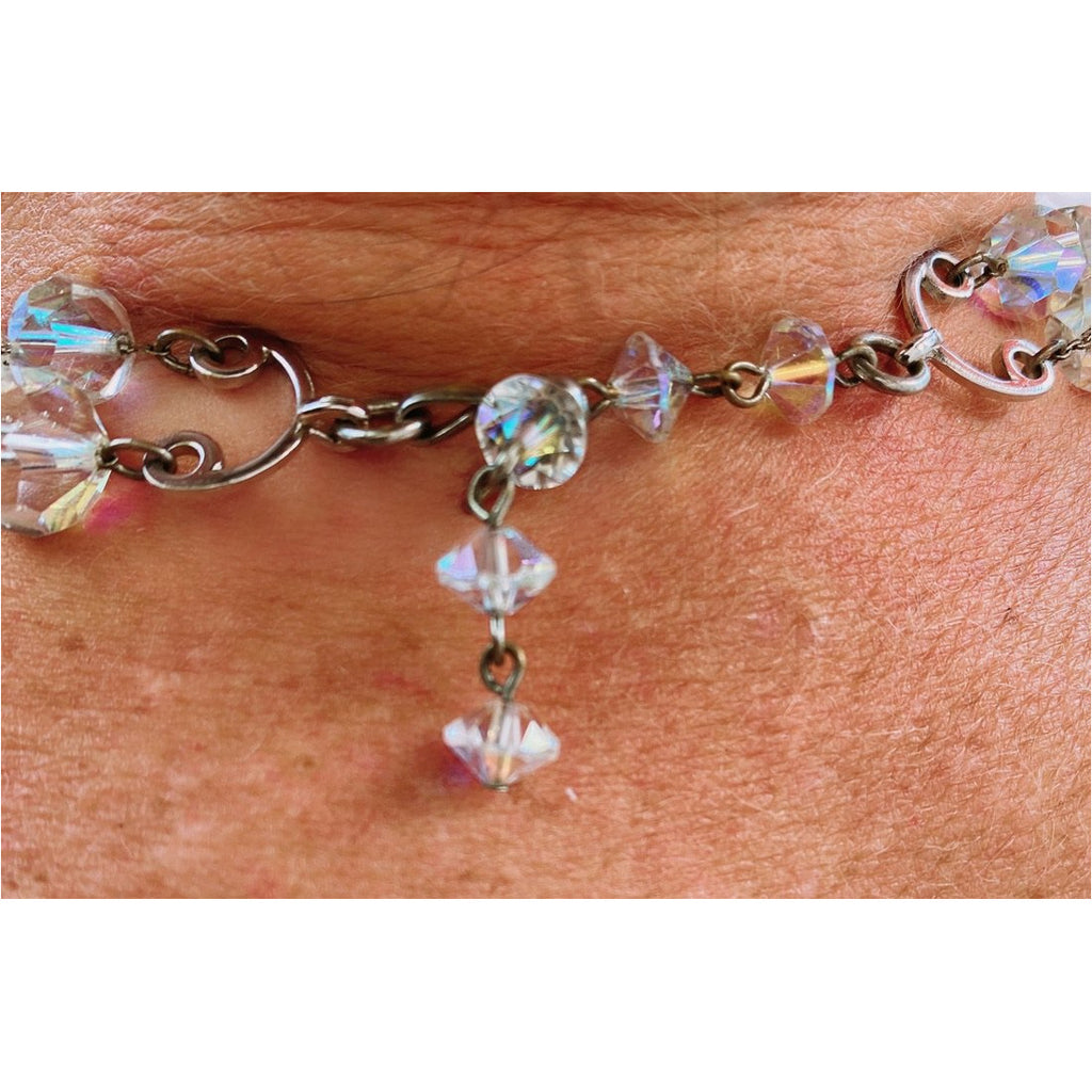 Vintage Aurora Borealis Rock Crystal Necklace Dbl Strand 1950S Jewelry The Best Vintage Clothing