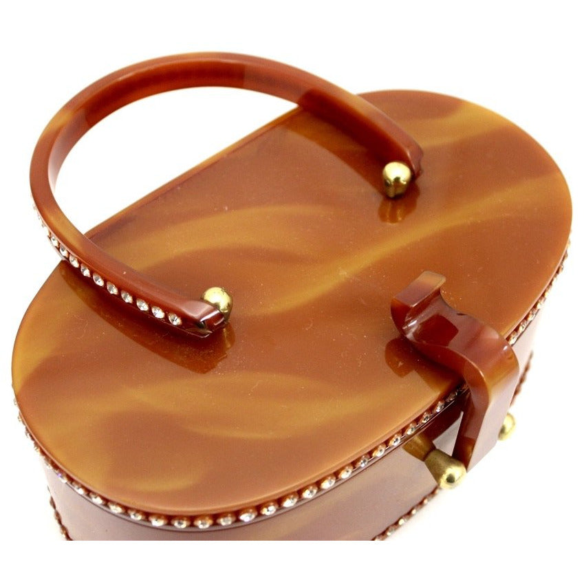 Vintage Wilardy Lucite Box Purse Amber Butterscotch 1950s Rhinestones Handbags,New Arrivals Wilardy